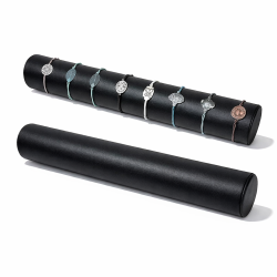 Expositor de aro de símil piel negro para pulseras de 30,5 cm