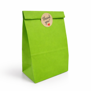 12 sacs SOS en papier kraft vert 13x8x24cm