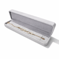 5 estuches de terciopelo gris para pulseras