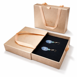 1 bolsa de estuche para conjunto de joyas 12x16x3,6 cm - Champán