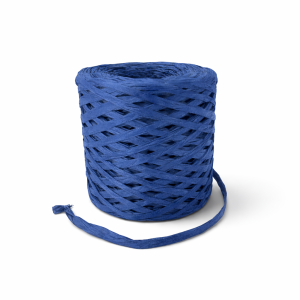 Bobine de papier raphia bleu bleuet 200m