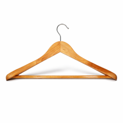 Lote de 20 perchas «Showroom» - Madera natural, hombros anchos 5,5 cm