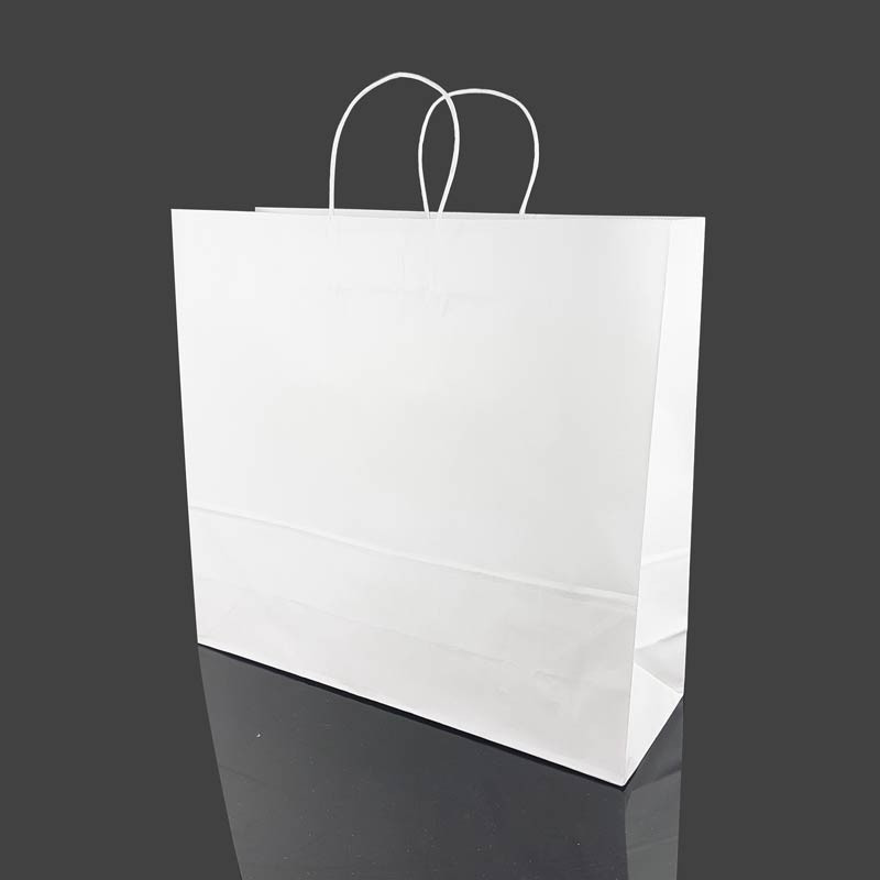 12 bolsas grandes de regalo de papel kraft blanco 44x15x40 cm
