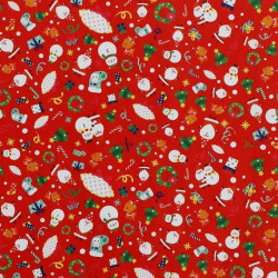 Lote de 2 rollos de papel de regalo rojo con motivos de navidad infantiles, 70 x 100 cm