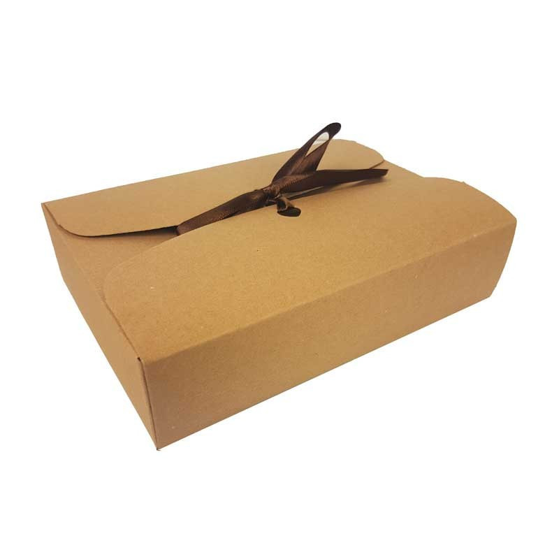 12 cajas grandes plegables de cartón kraft natural 20 x 14 x 5 cm