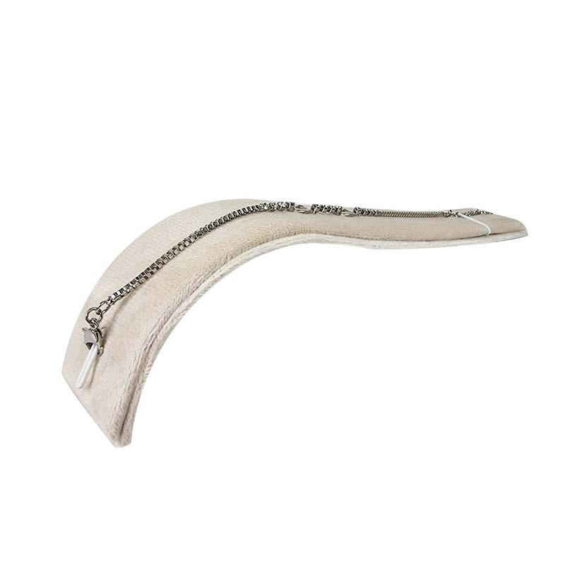 Présentoir toboggan pour bracelet en suédine beige crème-11455
