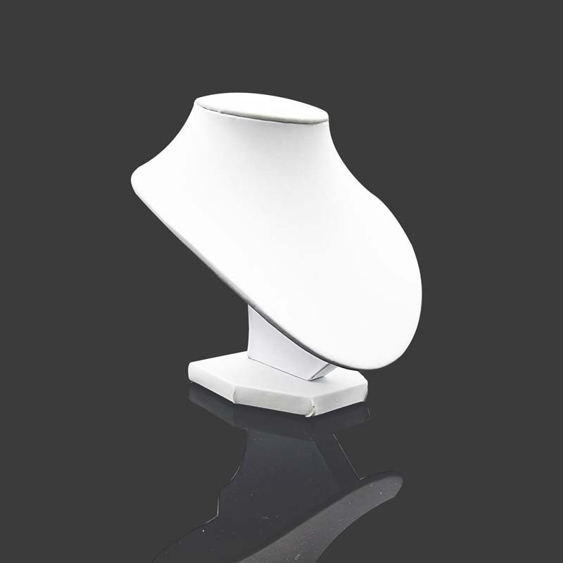 Busto para joyas de símil piel blanca para gargantillas