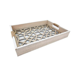 Pequeña bandeja decorativa de madera de 25 x 35 cm