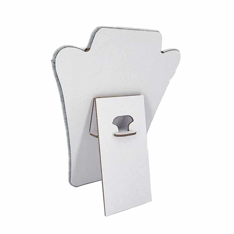 Buste collier pliable en velours gris - 6254