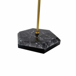 Joyero de metal dorado en forma de T sobre base con efecto mármol negro