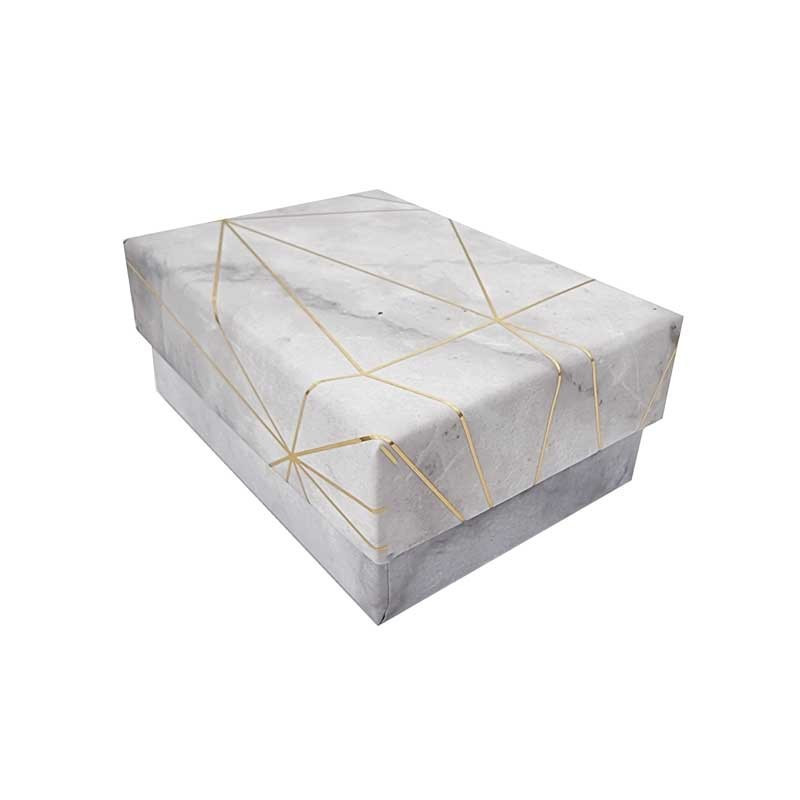 6 cajas de regalo rectangulares pequeñas en gris claro marmolado, 10 x 7,5 x 4 cm