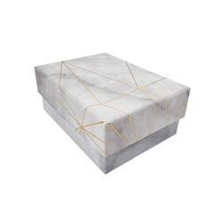 6 cajas de regalo rectangulares pequeñas en gris claro marmolado, 10 x 7,5 x 4 cm