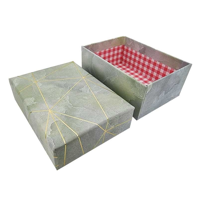 6 petites boîtes cadeaux rectangulaires vert amande marbré 10x7.5x4cm