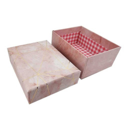 6 cajas de regalo rectangulares rosa confeti marmolado 10 x 7,5 x 4 cm
