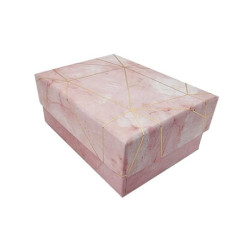 6 cajas de regalo rectangulares rosa confeti marmolado 10 x 7,5 x 4 cm