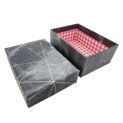 6 cajas de regalo rectangulares en gris tormenta veteado, 10 x 7,5 x 4 cm