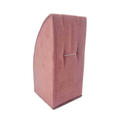 3 expositores rectangulares de ante rosa para cadena y colgante