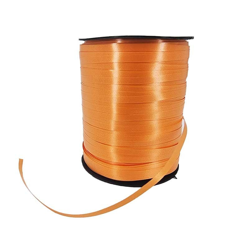 Rollo de cinta de regalo satinada color mandarina