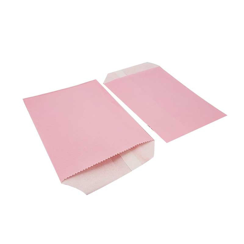 100 saquitos de regalo de papel kraft rosa claro 13x18 cm