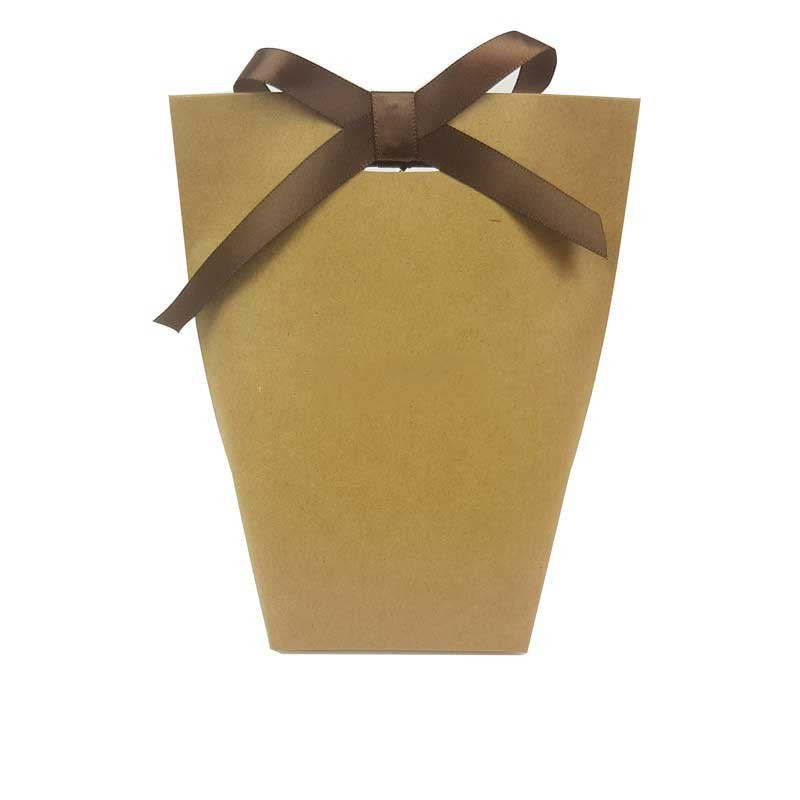 12 cajas de regalo de papel kraft para montar con forma acampanada de 13,5 x 16,5 x 6 cm