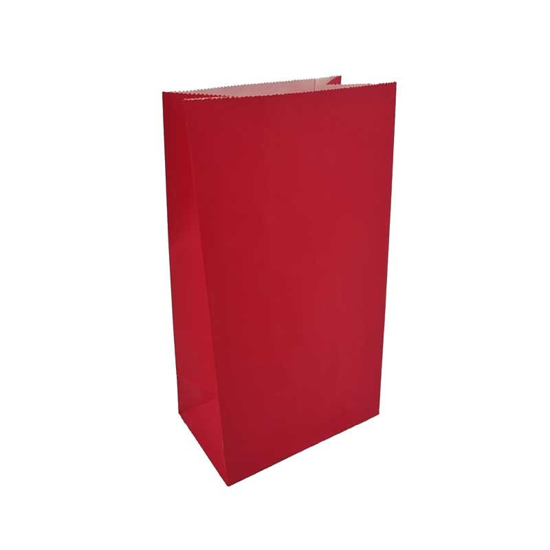 12 sacs SOS en papier kraft rouge 13x8x24cm - 11878