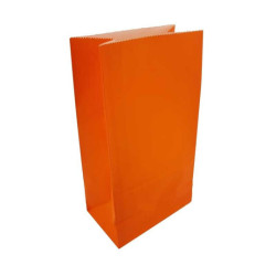 12 bolsas SOS de papel kraft naranja 13x8x24cm