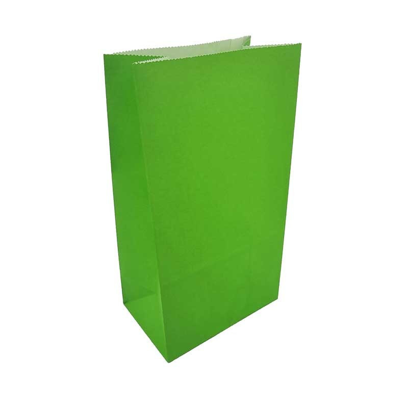 12 sacs SOS en papier kraft vert 13x8x24cm - 11874