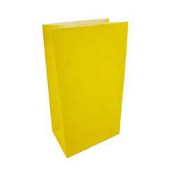 12 bolsas SOS de papel kraft amarillo 13x8x24cm