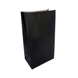 12 bolsas SOS de papel kraft negro 13x8x24cm