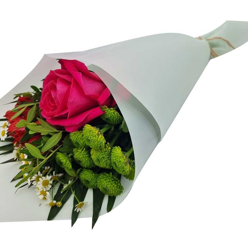 Papier d'emballage de fleurs 20 feuilles 58x58cm - vert d'eau