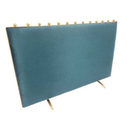 Gran soporte para collares bicolor de terciopelo azul pato y verde abeto