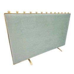 Gran colgador para collares bicolor de terciopelo verde almendra y verde oscuro