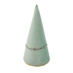 Cono para pulsera de terciopelo verde almendra