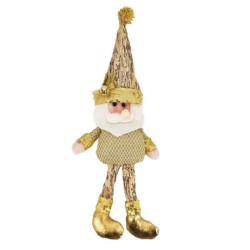 Peluche decorativo dorado para árbol de navidad Papá Noel