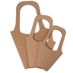 6 bolsas grandes para flores de cartón kraft marrón natural