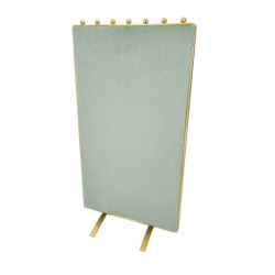 Soporte vertical grande para collares de metal dorado bicolor en verde almendra y verde oscuro