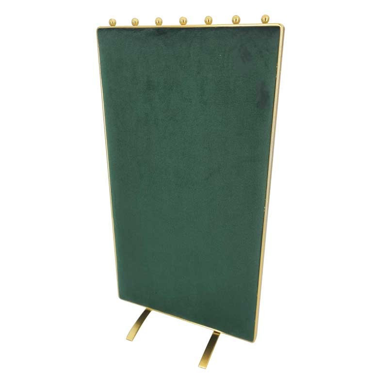 Grands support colliers vertical en métal doré bicolore vert amande et vert foncé