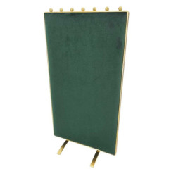 Soporte vertical grande para collares de metal dorado bicolor en verde almendra y verde oscuro