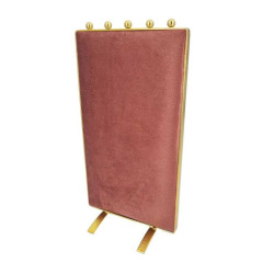 Soporte vertical para collares bicolor de terciopelo rosa empolvado y rosa blush