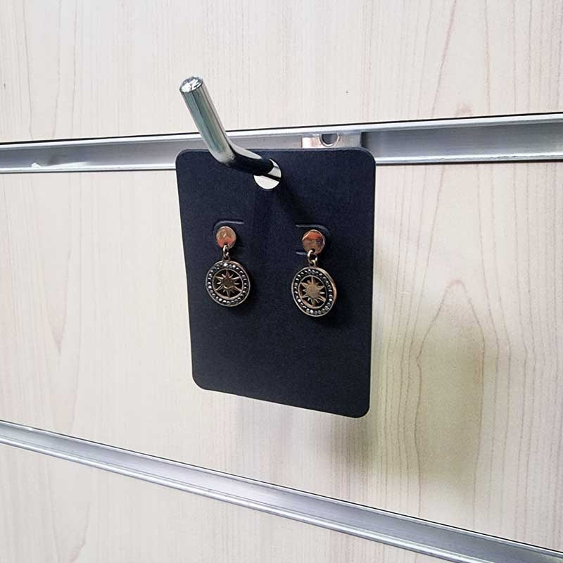 100 soportes de cartón negro para joyas para colgar de 6x8 cm