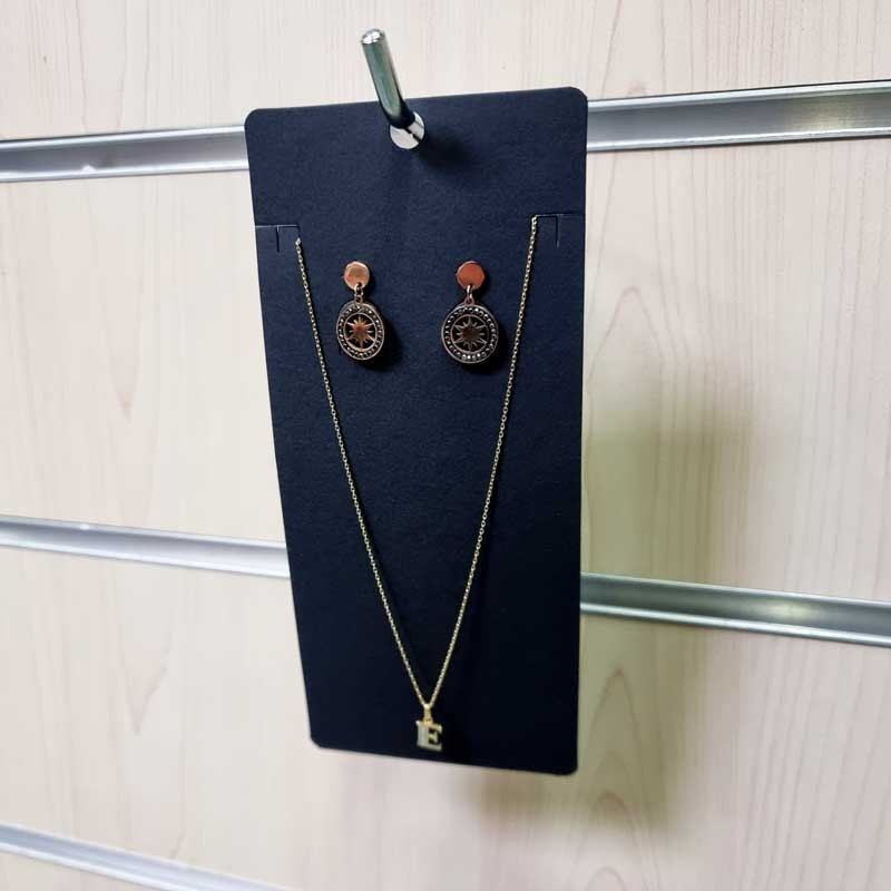100 soportes grandes de cartón negro para conjuntos de joyas