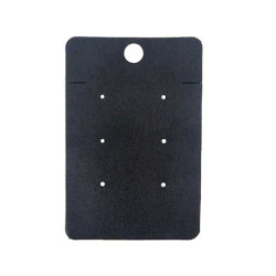 Lote de 200 soportes para joyas de cartón negro, 6 x 9 cm