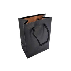12 minibolsas de papel kraft negras, 8 x 5 x 11 cm