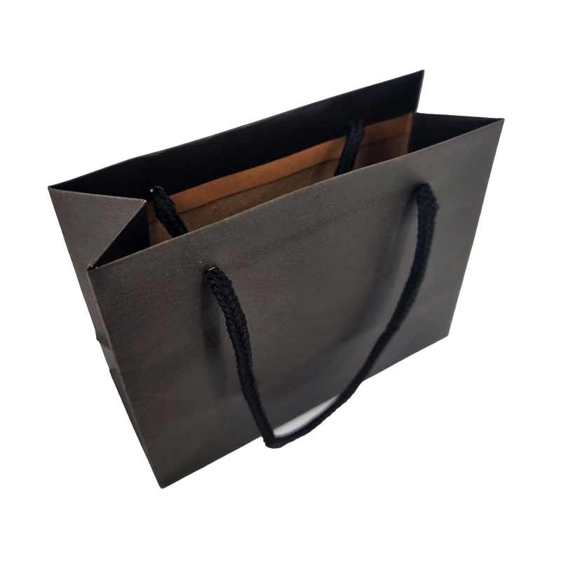 12 petits sacs papier kraft noir 14x6x11cm - 14415