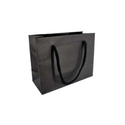 12 bolsas de papel kraft negras de 14 x 6 x 11 cm