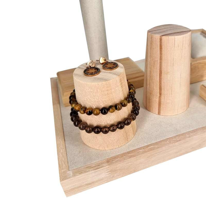 Cono para pulseras de madera natural de pino, 7 cm