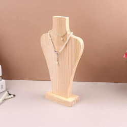 Busto recto de madera natural de 26 cm