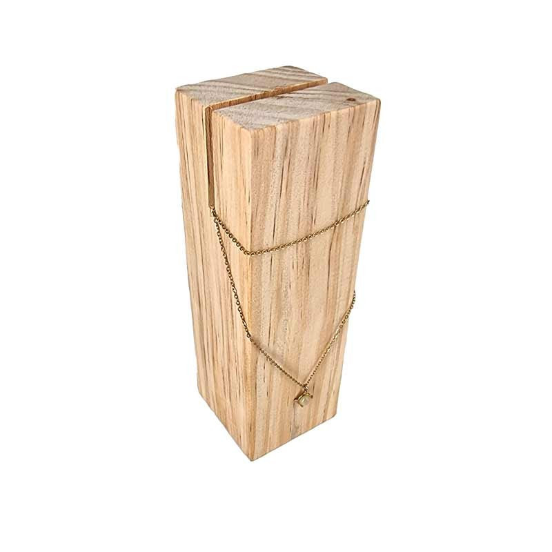 Petit présentoir collier rectangulaire en bois 15cm - 19049-P