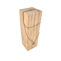Pequeño expositor rectangular para collares de madera de 15 cm