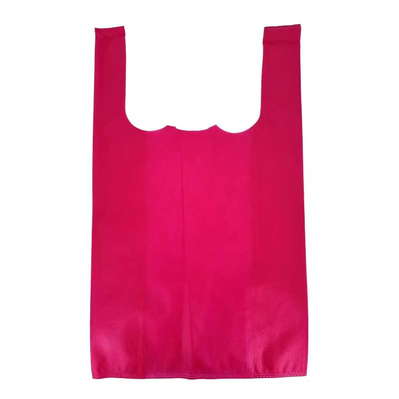 12 bolsas con asas de tela no tejida 29,5 x 49 x 14 cm - rosa